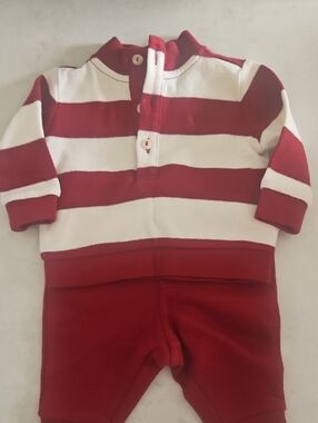 Classic Striped Red & White Two-Piece for Babies